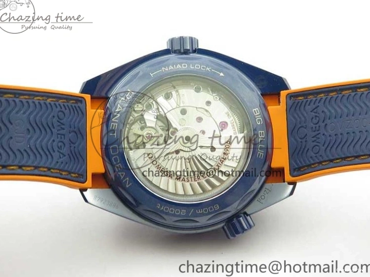 0316 Planet Ocean 45.5mm Big Blue Real Ceramic VSF 1:1 Best Edition on Blue Rubber Strap A8906 Super Clone Unique 7896